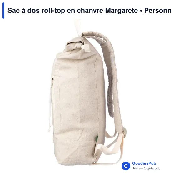 Sac à dos roll-top personnalisable en chanvre avec logo - Margarete - Image 3