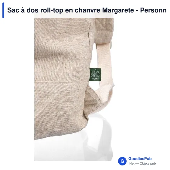 Sac à dos roll-top personnalisable en chanvre avec logo - Margarete - Image 4