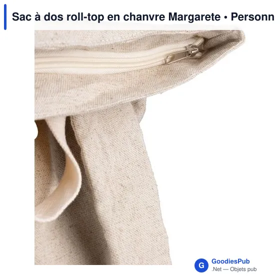 Sac à dos roll-top personnalisable en chanvre avec logo - Margarete - Image 5