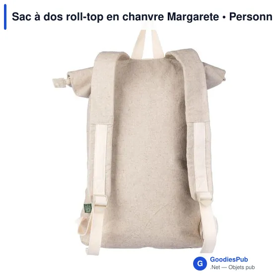 Sac à dos roll-top personnalisable en chanvre avec logo - Margarete - Image 6