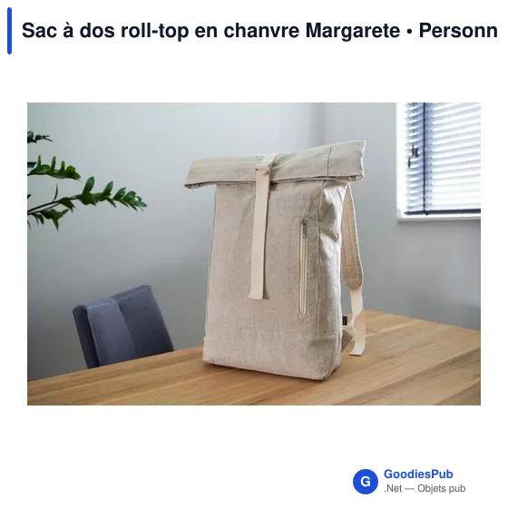 Sac à dos roll-top personnalisable en chanvre avec logo - Margarete - Image 7
