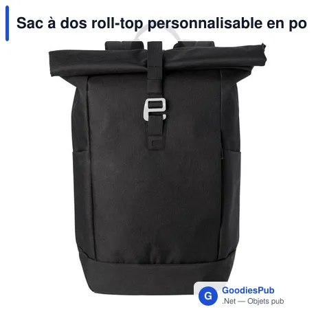 Sac à dos roll-top personnalisable en polyester 600D avec logo