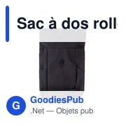 Sac à dos roll-top personnalisable en polyester 600D avec logo - Miniature 3