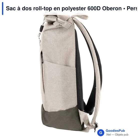 Sac à dos roll-top personnalisable en polyester 600D avec logo - Image 6