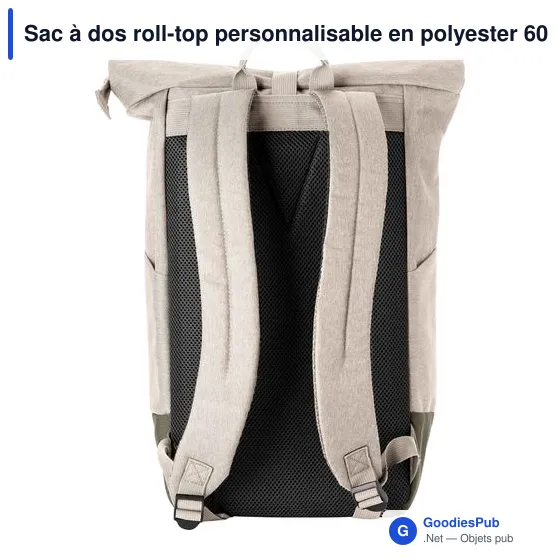 Sac à dos roll-top personnalisable en polyester 600D avec logo - Image 8
