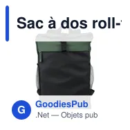 Sac à dos roll-top personnalisable en polyester 600D avec logo - Miniature 1