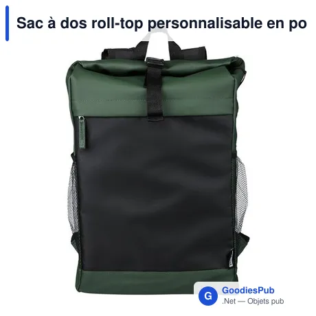 Sac à dos roll-top personnalisable en polyester 600D avec logo