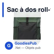 Sac à dos roll-top personnalisable en polyester 600D avec logo - Miniature 2