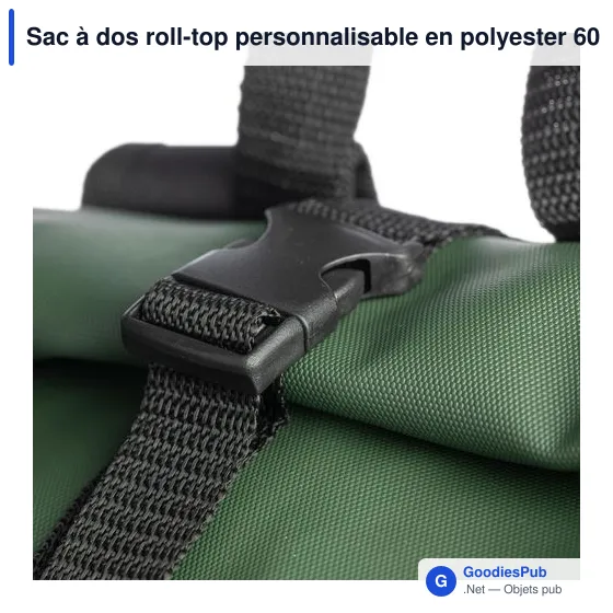 Sac à dos roll-top personnalisable en polyester 600D avec logo - Image 11