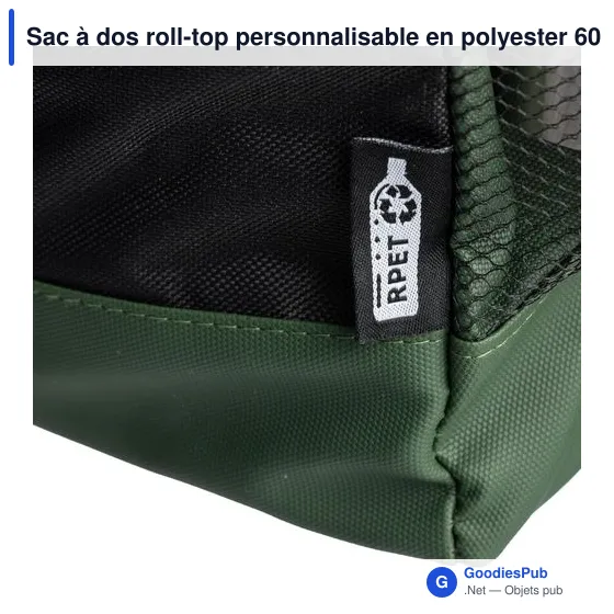 Sac à dos roll-top personnalisable en polyester 600D avec logo - Image 12