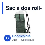 Sac à dos roll-top personnalisable en polyester 600D avec logo - Miniature 3