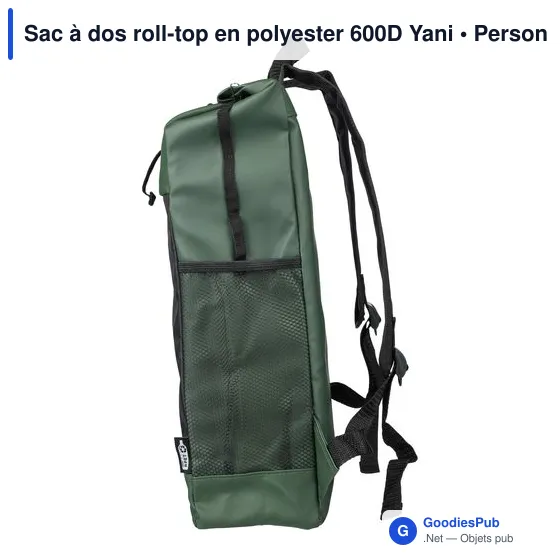 Sac à dos roll-top personnalisable en polyester 600D avec logo - Image 3