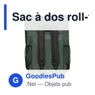 Sac à dos roll-top personnalisable en polyester 600D avec logo - Miniature 4