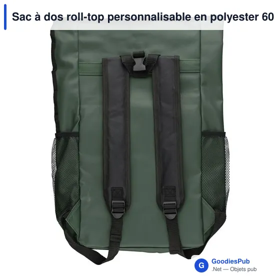 Sac à dos roll-top personnalisable en polyester 600D avec logo - Image 4