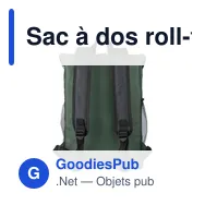 Sac à dos roll-top personnalisable en polyester 600D avec logo - Miniature 5