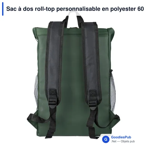 Sac à dos roll-top personnalisable en polyester 600D avec logo - Image 5