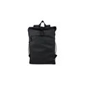 Variante noir - Sac à dos roll-top personnalisable en polyester 600D avec logo