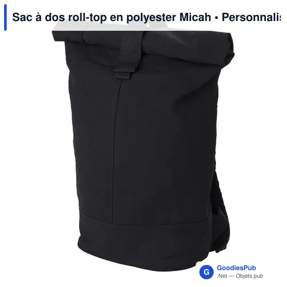 Sac à dos roll-top personnalisable en polyester Micah avec logo - Image 3