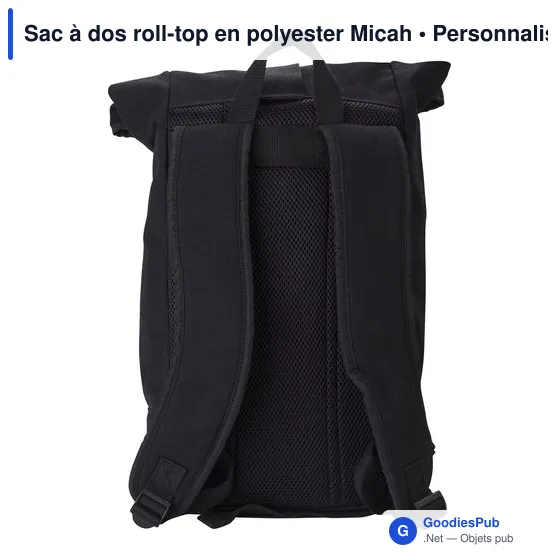 Sac à dos roll-top personnalisable en polyester Micah avec logo - Image 4