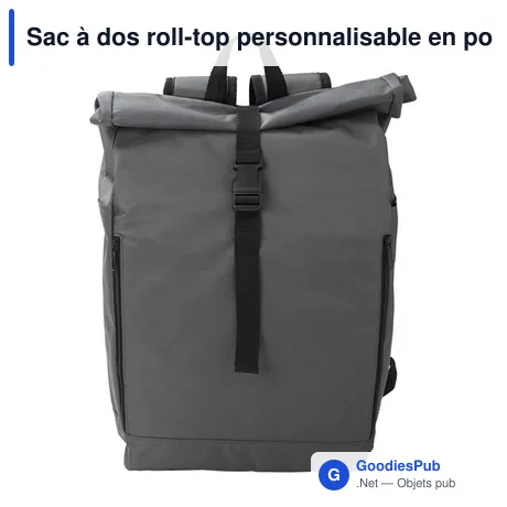 Sac à dos roll-top personnalisable en polyester rPET Evie avec logo