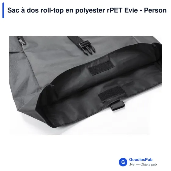 Sac à dos roll-top personnalisable en polyester rPET Evie avec logo - Image 5