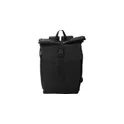 Variante noir - Sac à dos roll-top personnalisable en polyester rPET Evie avec logo