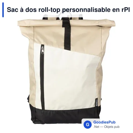 Sac à dos roll-top personnalisable en rPET avec logo - Marlene