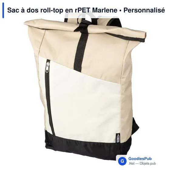 Sac à dos roll-top personnalisable en rPET avec logo - Marlene - Image 2