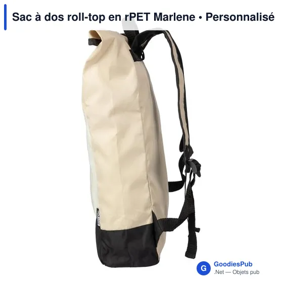Sac à dos roll-top personnalisable en rPET avec logo - Marlene - Image 3