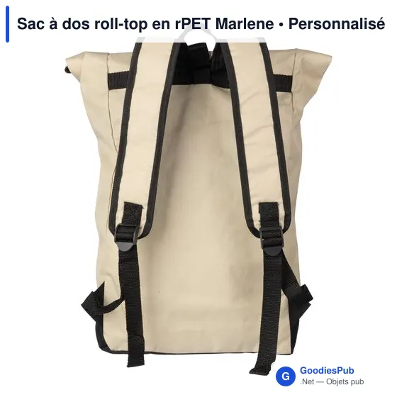 Sac à dos roll-top personnalisable en rPET avec logo - Marlene - Image 5