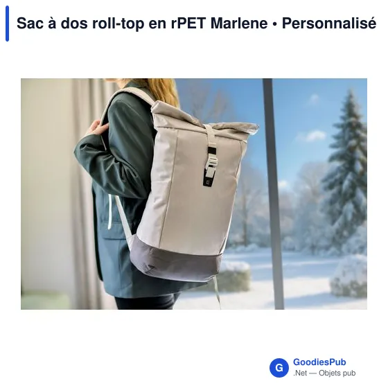 Sac à dos roll-top personnalisable en rPET avec logo - Marlene - Image 7
