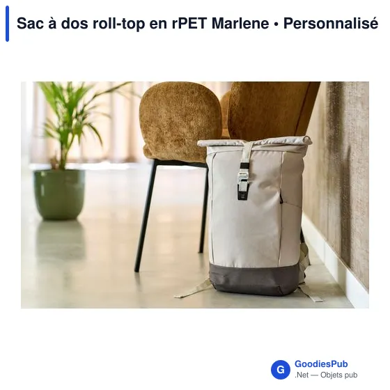 Sac à dos roll-top personnalisable en rPET avec logo - Marlene - Image 9