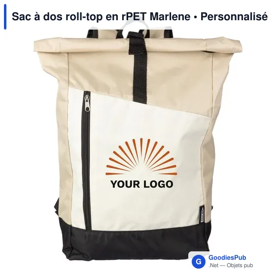 Sac à dos roll-top personnalisable en rPET avec logo - Marlene - Image 10