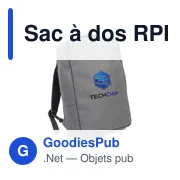 Sac à dos personnalisable RPET pour ordinateur portable 15,6" - Logo - Miniature 1