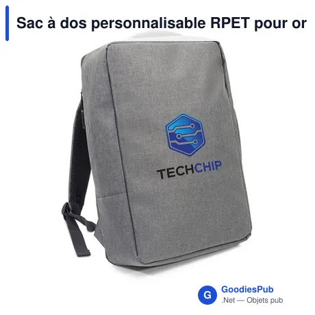 Sac à dos personnalisable RPET pour ordinateur portable 15,6" - Logo