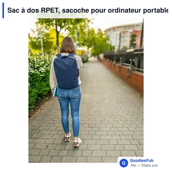 Sac à dos personnalisable RPET pour ordinateur portable 15,6" - Logo - Image 2