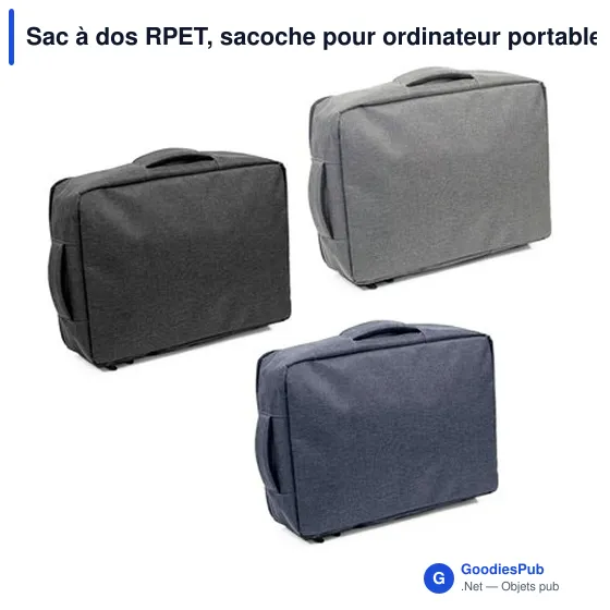 Sac à dos personnalisable RPET pour ordinateur portable 15,6" - Logo - Image 11