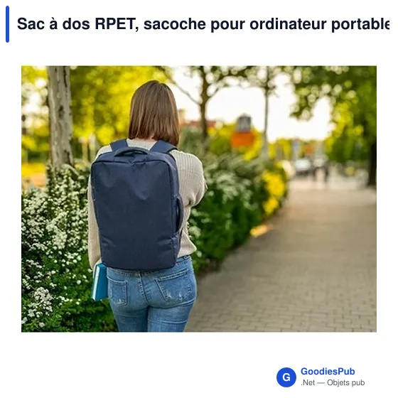 Sac à dos personnalisable RPET pour ordinateur portable 15,6" - Logo - Image 12