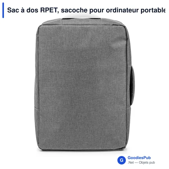 Sac à dos personnalisable RPET pour ordinateur portable 15,6" - Logo - Image 5