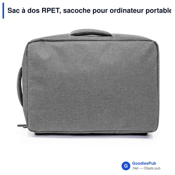 Sac à dos personnalisable RPET pour ordinateur portable 15,6" - Logo - Image 6