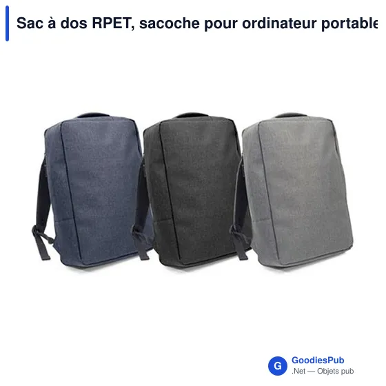 Sac à dos personnalisable RPET pour ordinateur portable 15,6" - Logo - Image 10