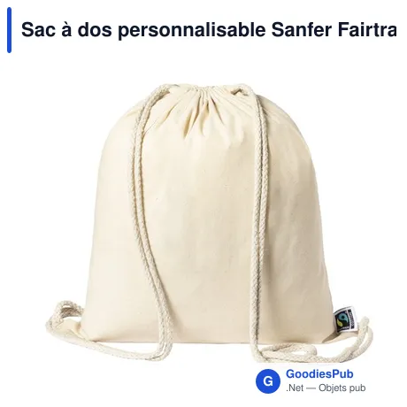 Sac à dos personnalisable Sanfer Fairtrade avec logo