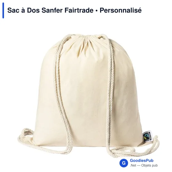 Sac à dos personnalisable Sanfer Fairtrade avec logo - Image 1