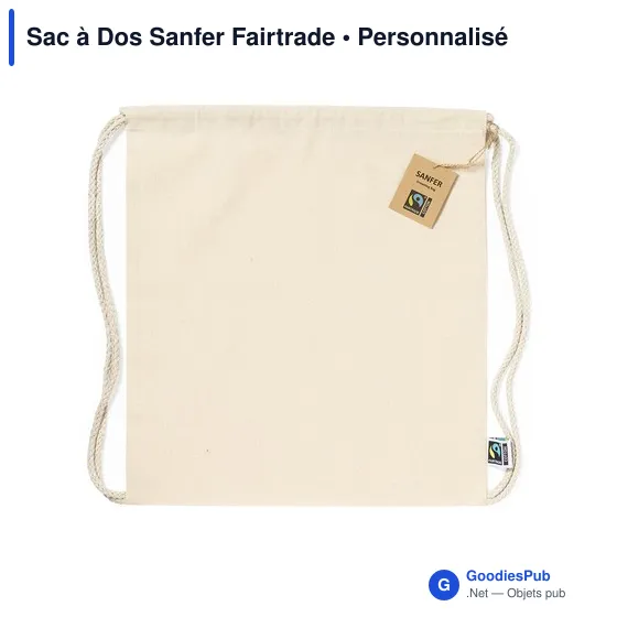 Sac à dos personnalisable Sanfer Fairtrade avec logo - Image 2