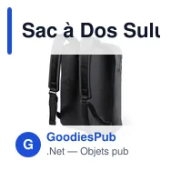 Sac à Dos Sulust personnalisable avec logo entreprise en polyester noir - Miniature 2