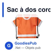 Sac à dos cordon personnalisable avec logo pour entreprise - Miniature 1