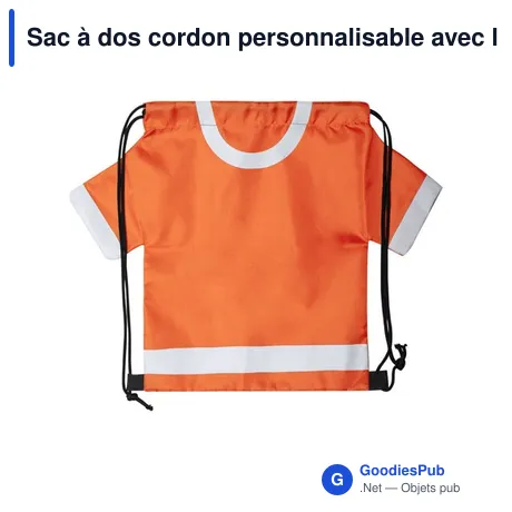 Sac à dos cordon personnalisable avec logo pour entreprise