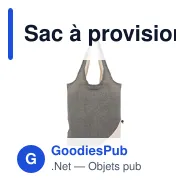 Sac à provisions personnalisable en coton recyclé OEKO-TEX® 38x42 cm avec logo - Gris - Miniature 2