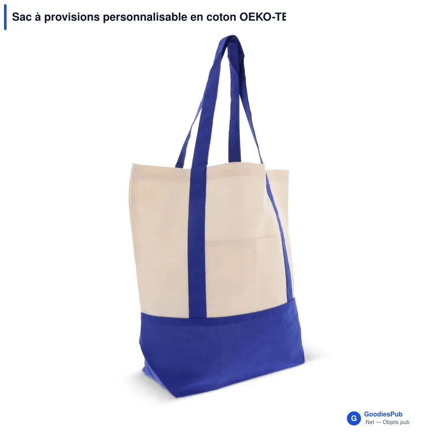 Sac à provisions personnalisable en coton OEKO-TEX® 40x10x35 cm avec logo - Trois coloris - Image 2