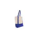 Variante Bleu - Sac à provisions personnalisable en coton OEKO-TEX® 40x10x35 cm avec logo - Trois coloris